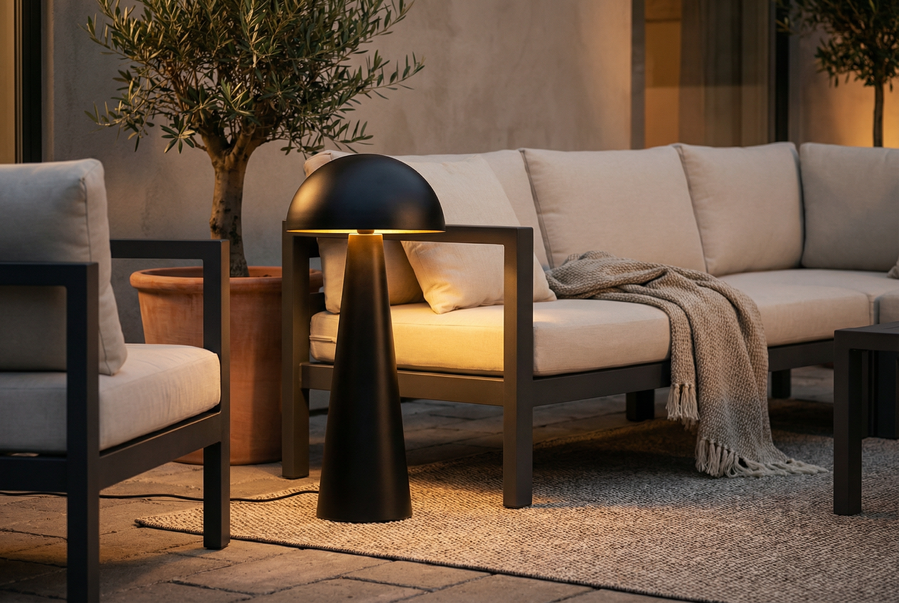 Buiten vloerlamp zwart 50 cm - Mushroom