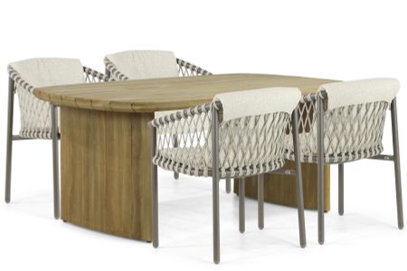 4 Seasons Outdoor Allora/Falcon 180 cm dining tuinset 5-delig