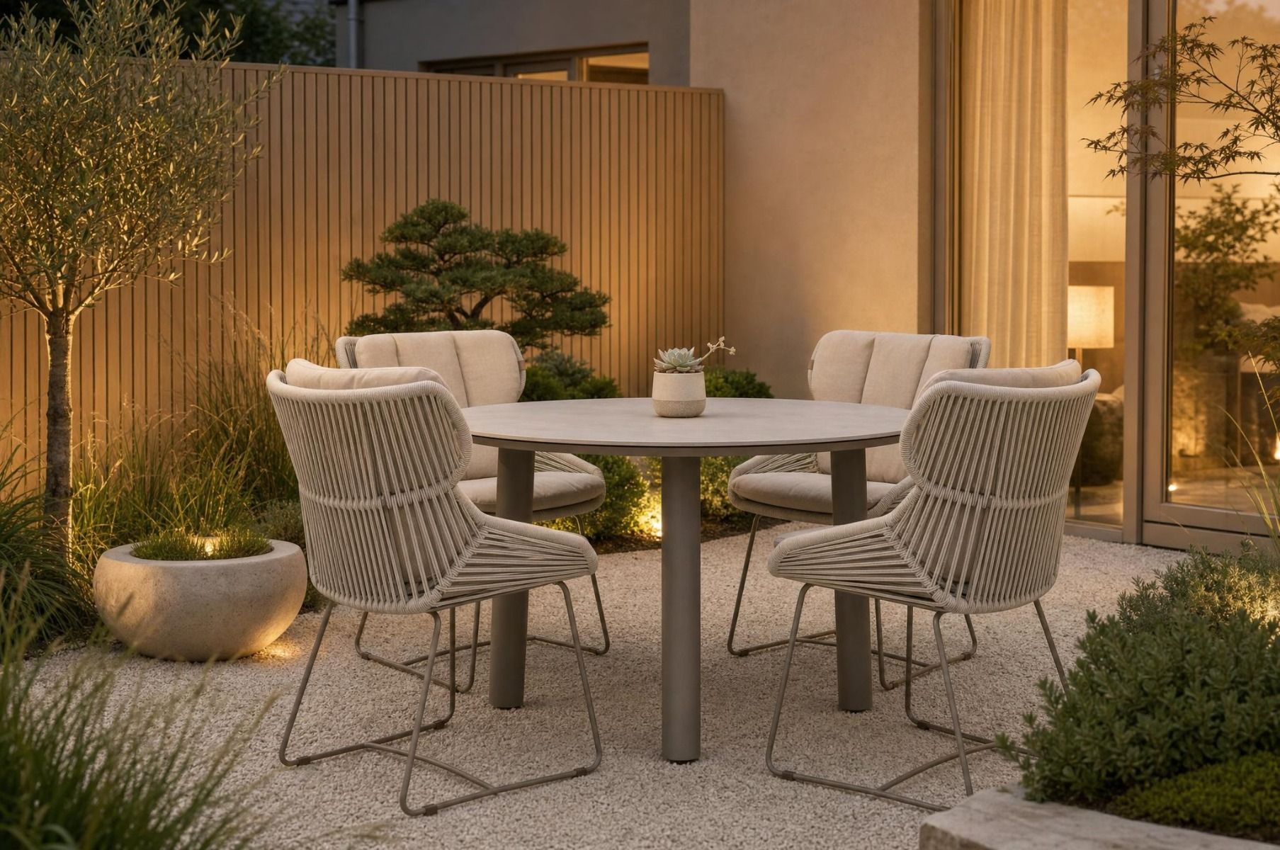 Santika Samari/Trino 140 cm dining tuinset 5-delig
