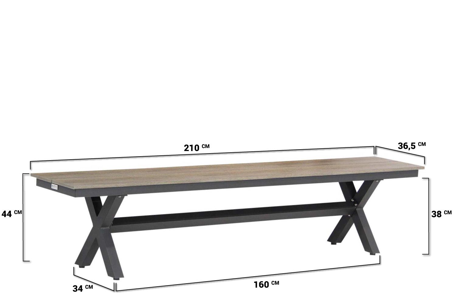 Garden Collections Oxbow/Forest 240 cm dining tuinset 5-delig