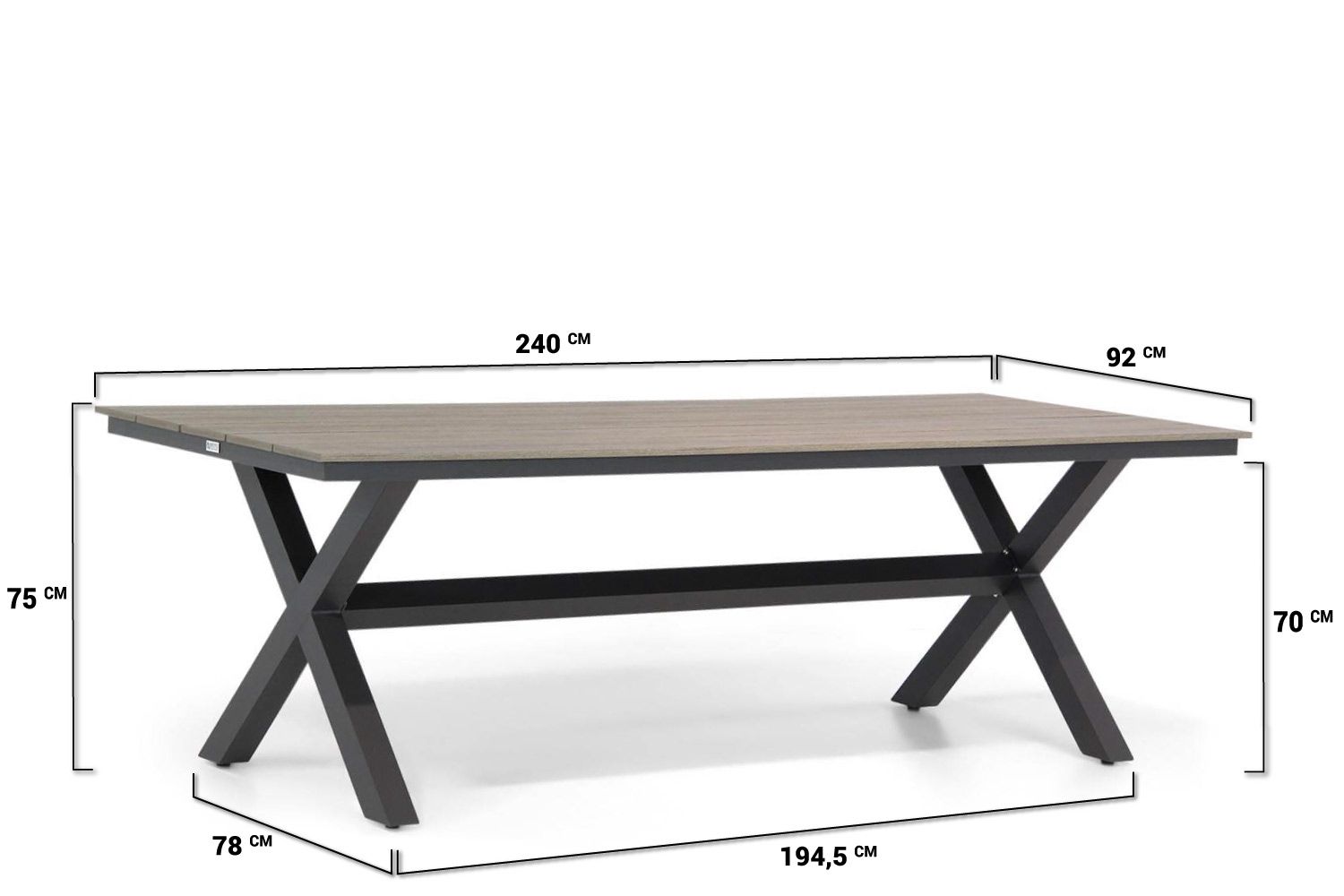 Lifestyle Dolphin/Forest 240 cm dining tuinset 7-delig