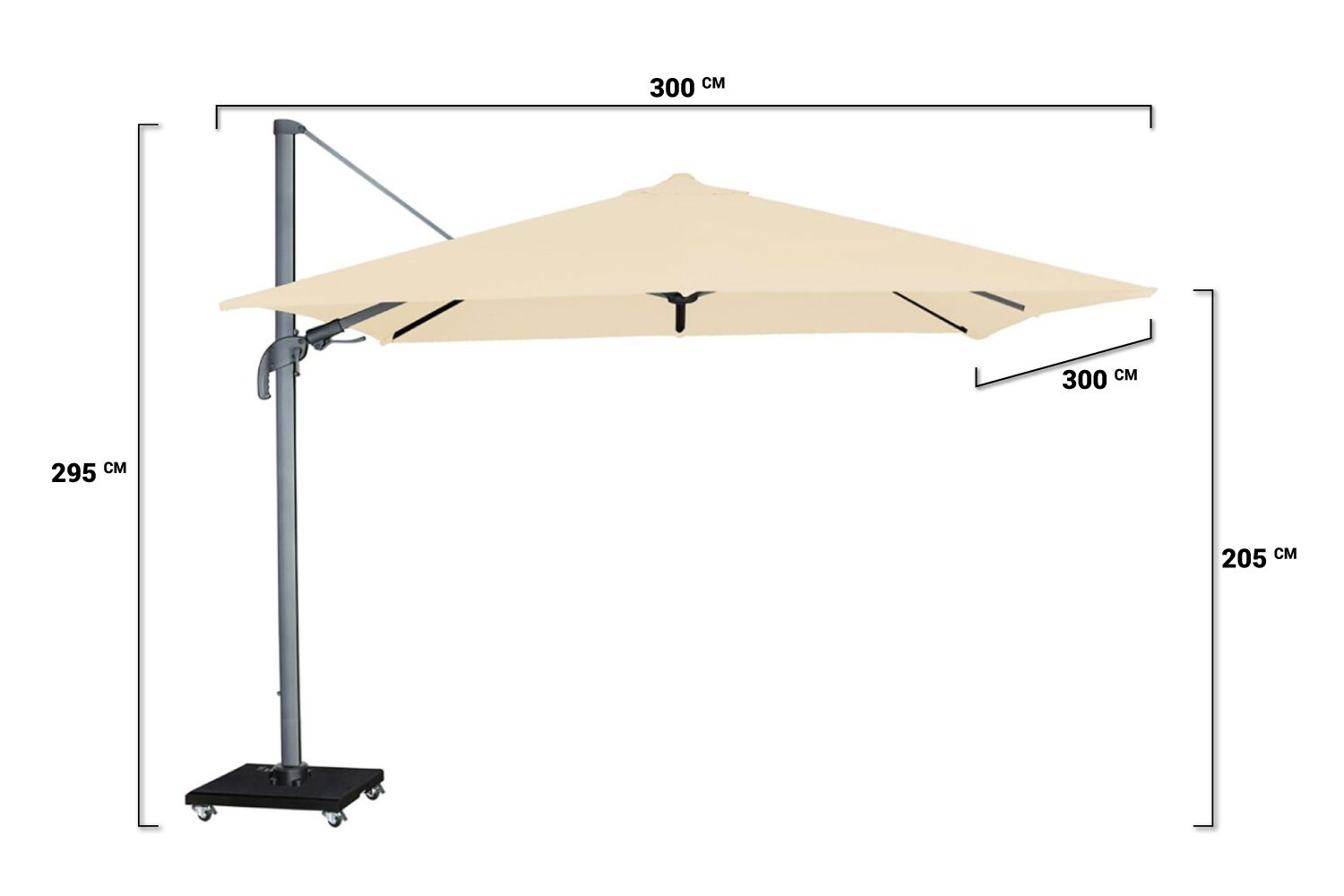 Garden Collections Alegria zweefparasol 300 cm x 300 cm white thumbnail