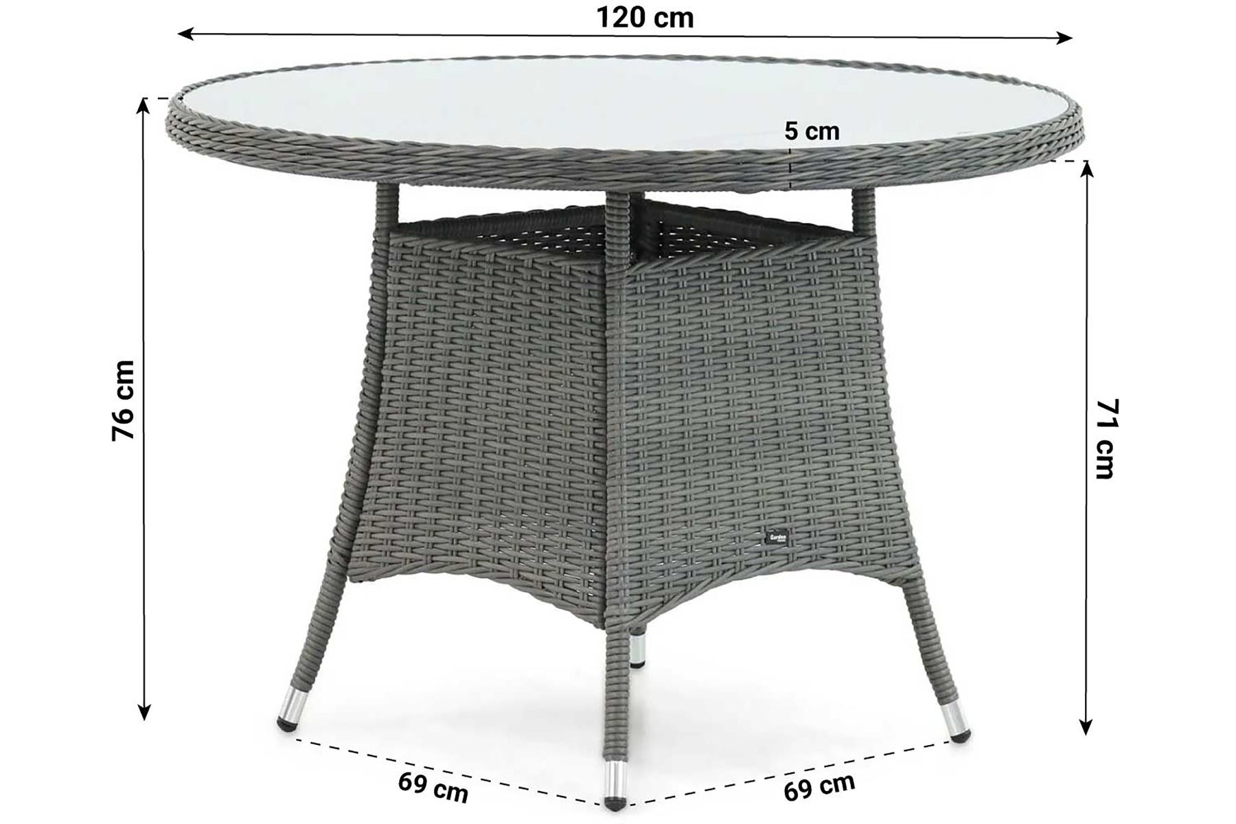 Garden Collections Buckingham dining tuintafel rond 120 cm