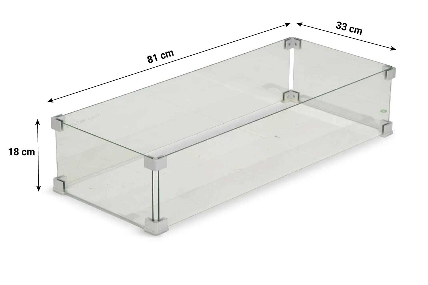 Garden Collections glasset voor inbouwbrander rechthoek