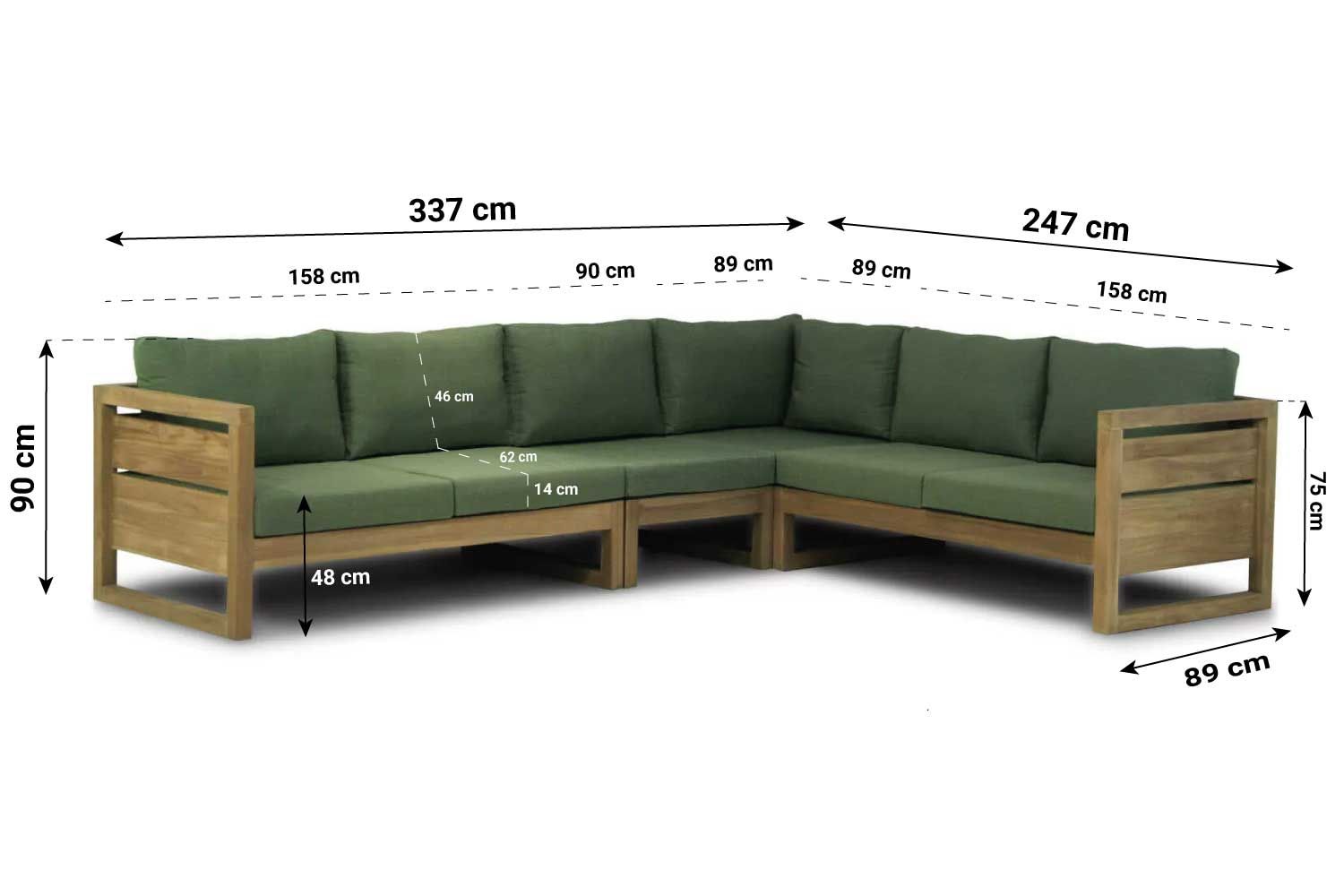 Garden Collections Richmond hoek loungeset 4-delig 
