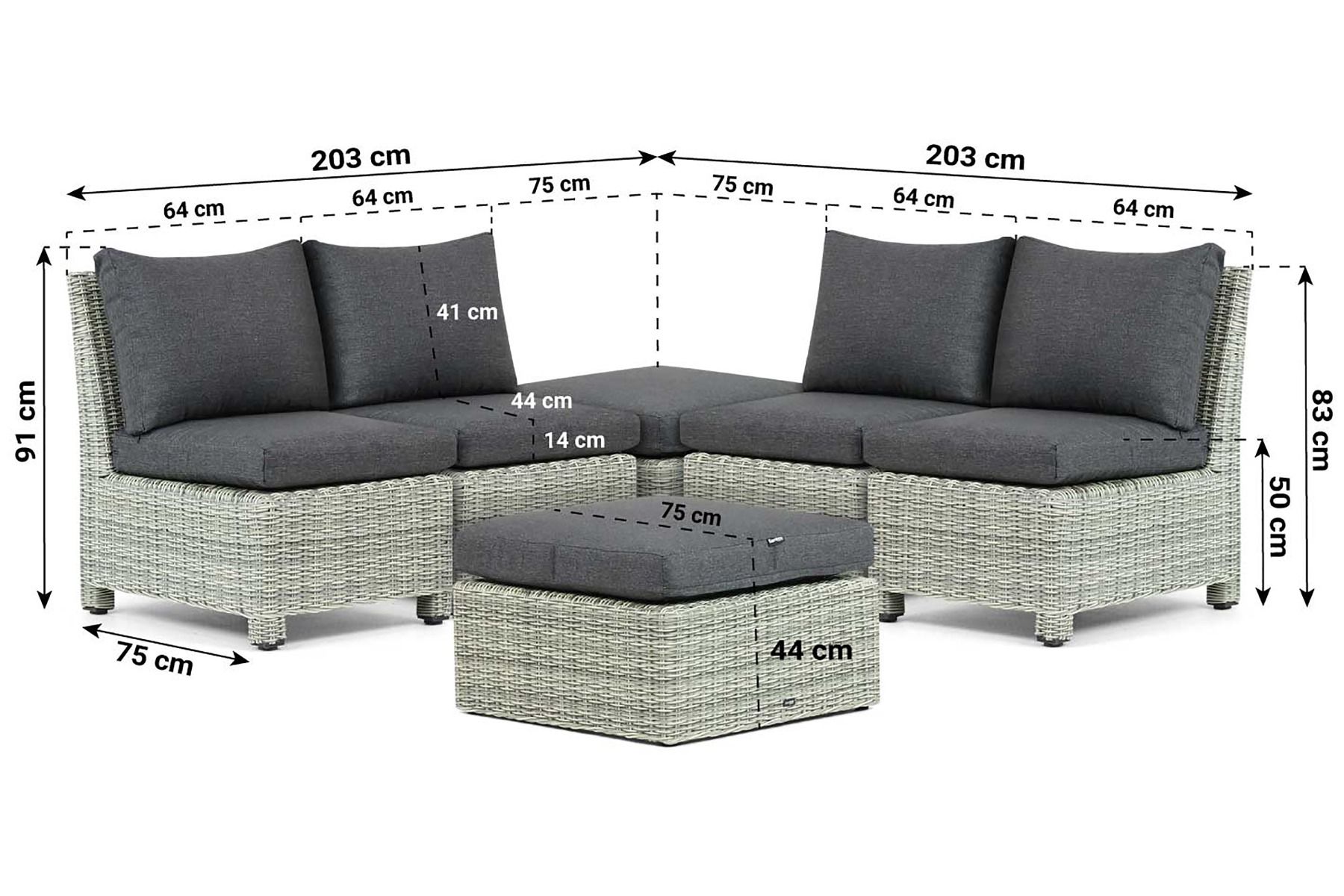 Garden Collections Lusso/Comodo loungeset 6-delig
