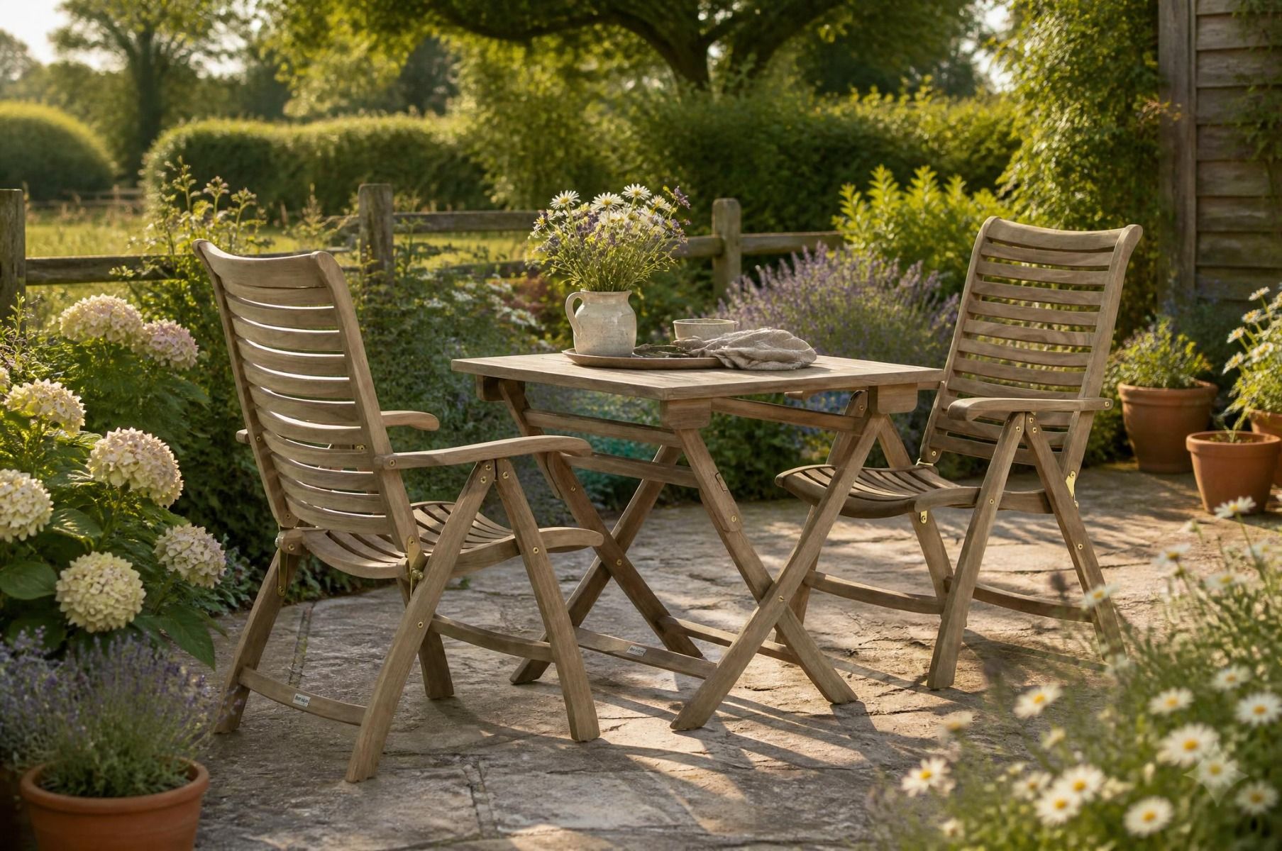 Garden Collections Birmingham/Derby 80 cm dining tuinset 3-delig inklapbaar