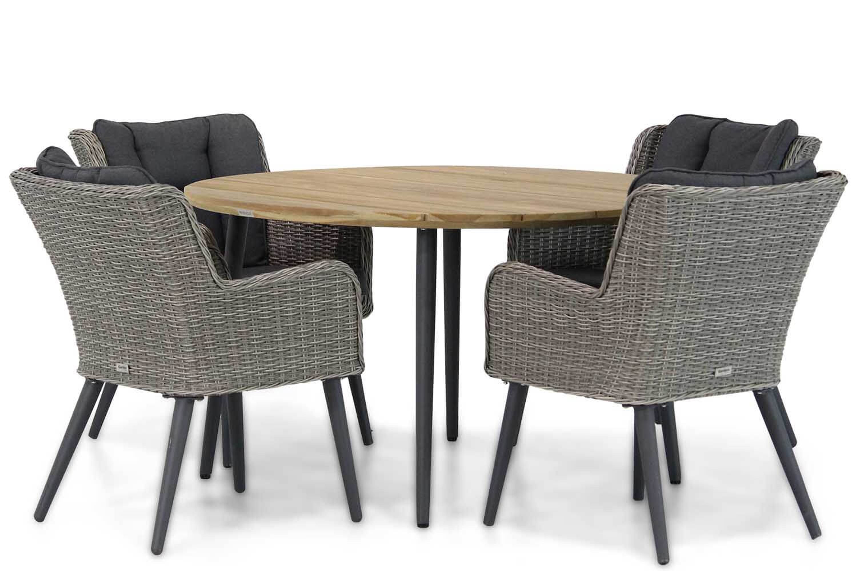 Garden Collections Boston/Montana 130 cm rond dining tuinset 5-delig