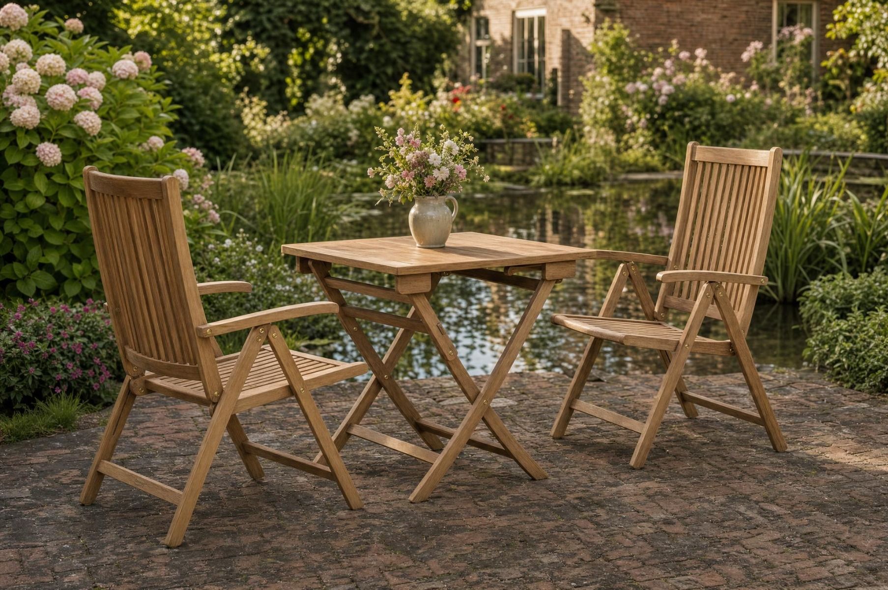Garden Collections Canterbury/Derby 80 cm dining tuinset 3-delig inklapbaar