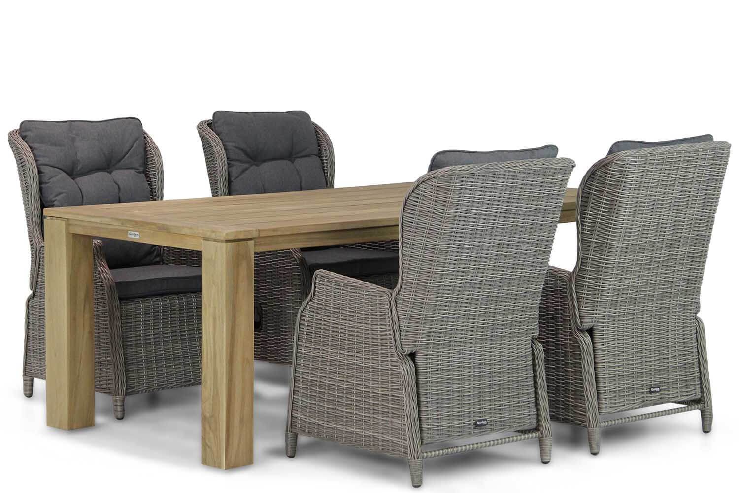 Garden Collections Edingburgh/Brighton 200 cm dining tuinset 5-delig thumbnail