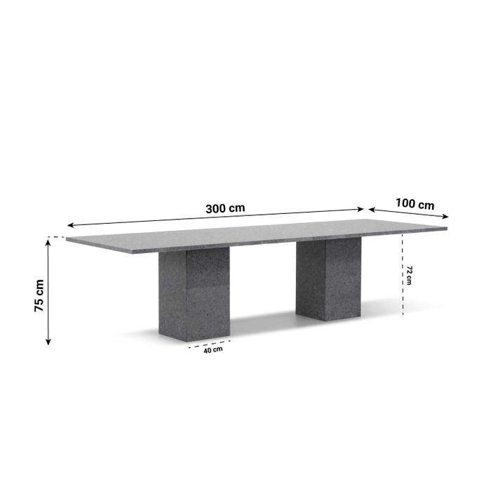 Lifestyle Upton/Graniet 300 cm dining tuinset 9-delig stapelbaar
