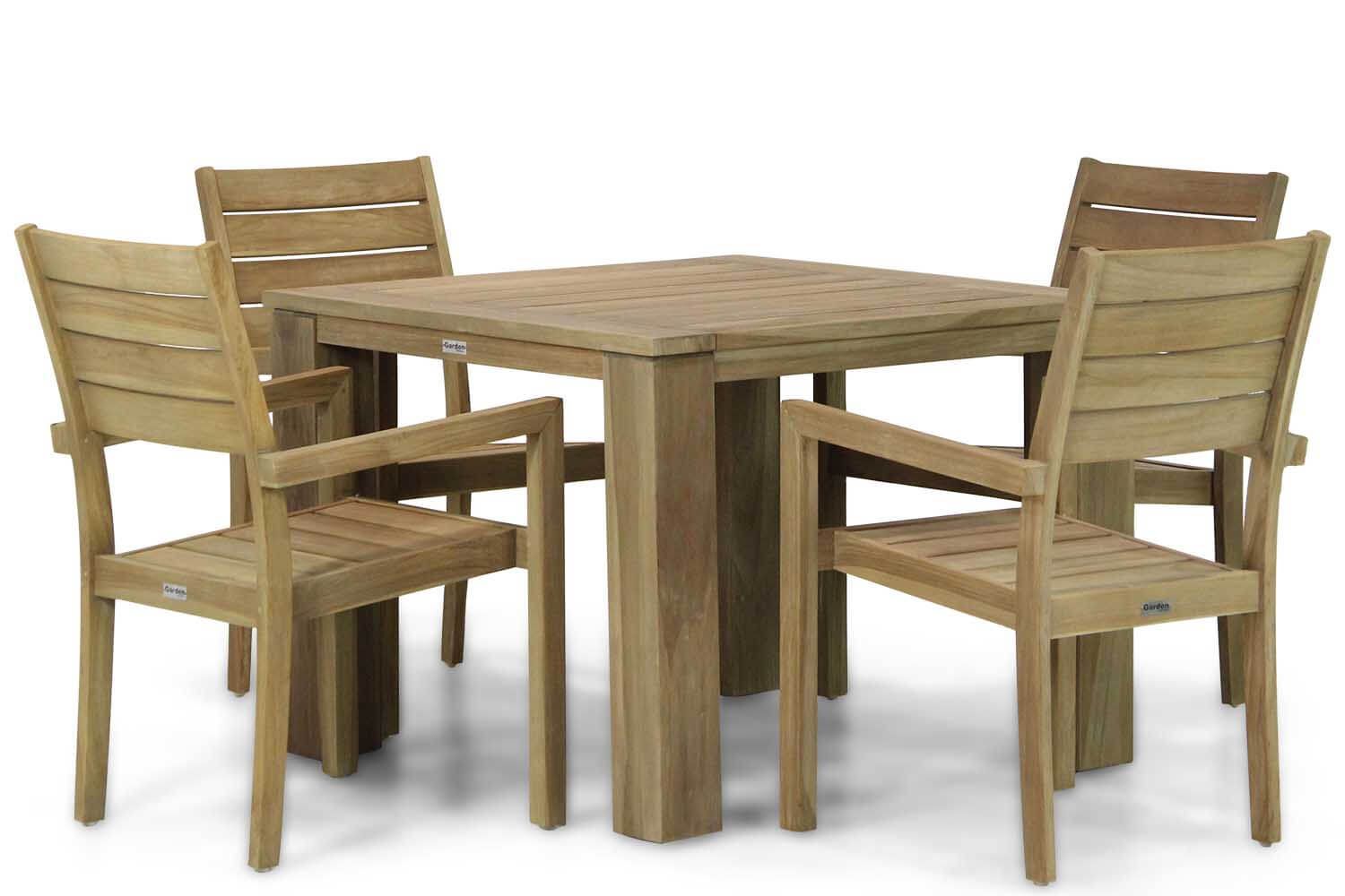 Garden Collections Liverpool/Brighton 100 cm dining tuinset 5-delig thumbnail