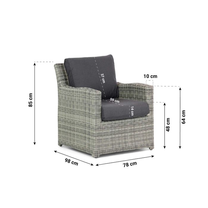 Garden Collections Giardino stoel-bank loungeset 4-delig