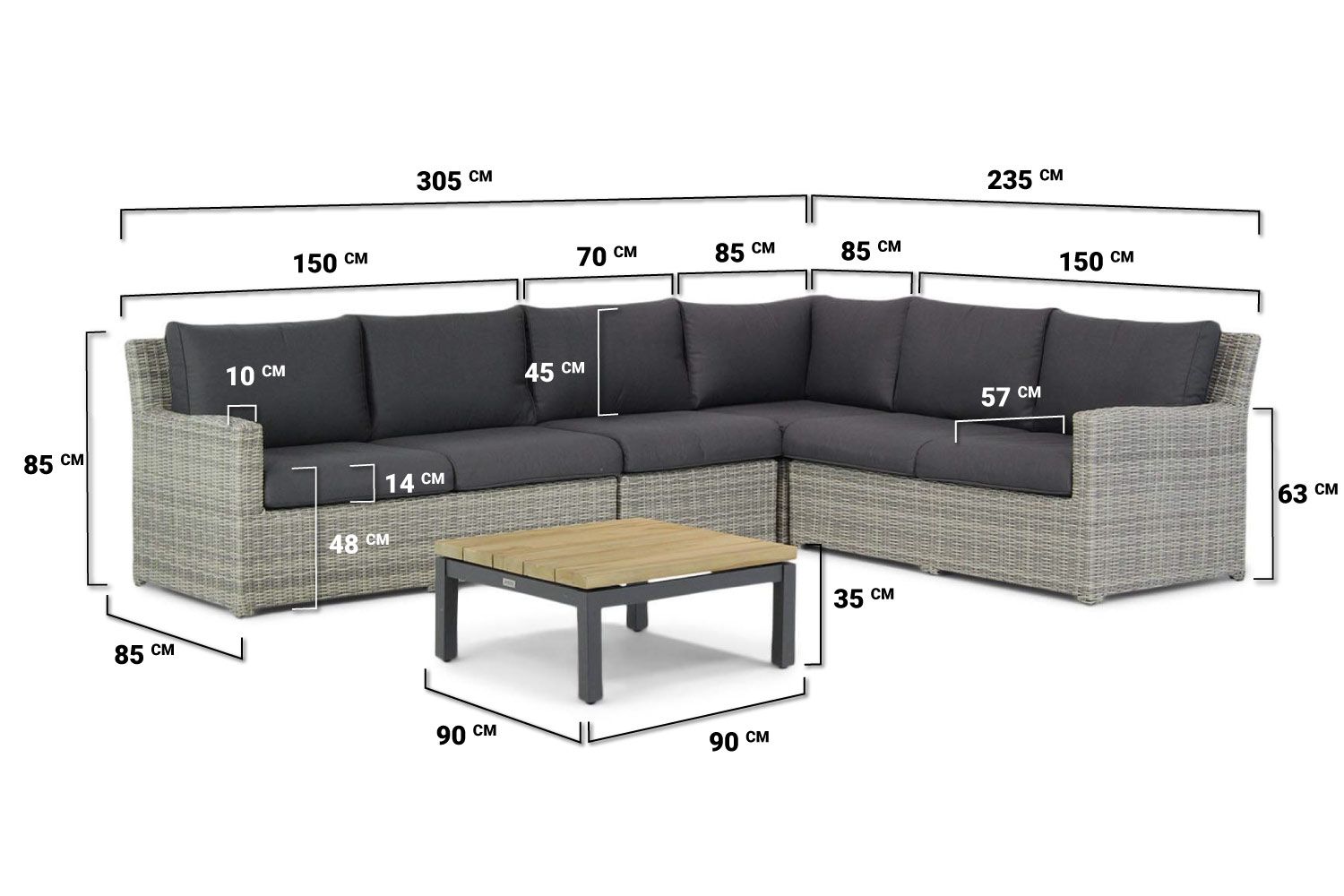 Garden Collections Giardino/Riviera hoek loungeset 5-delig