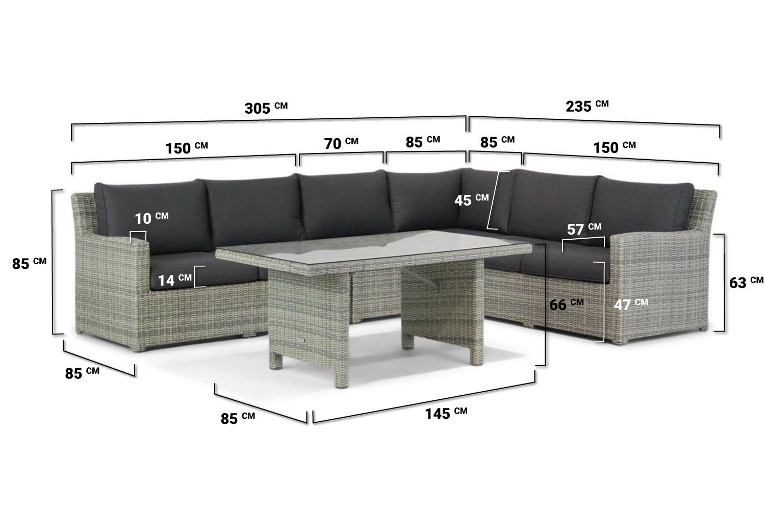 Garden Collections Giardino/Napoli dining loungeset 7-delig