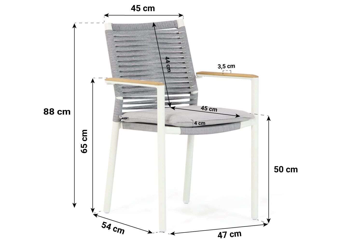 Santika Giovane dining tuinstoel wit