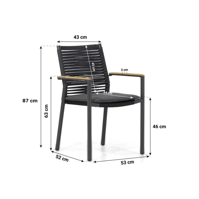 Santika Giovane/Palta 240 cm dining tuinset 7-delig