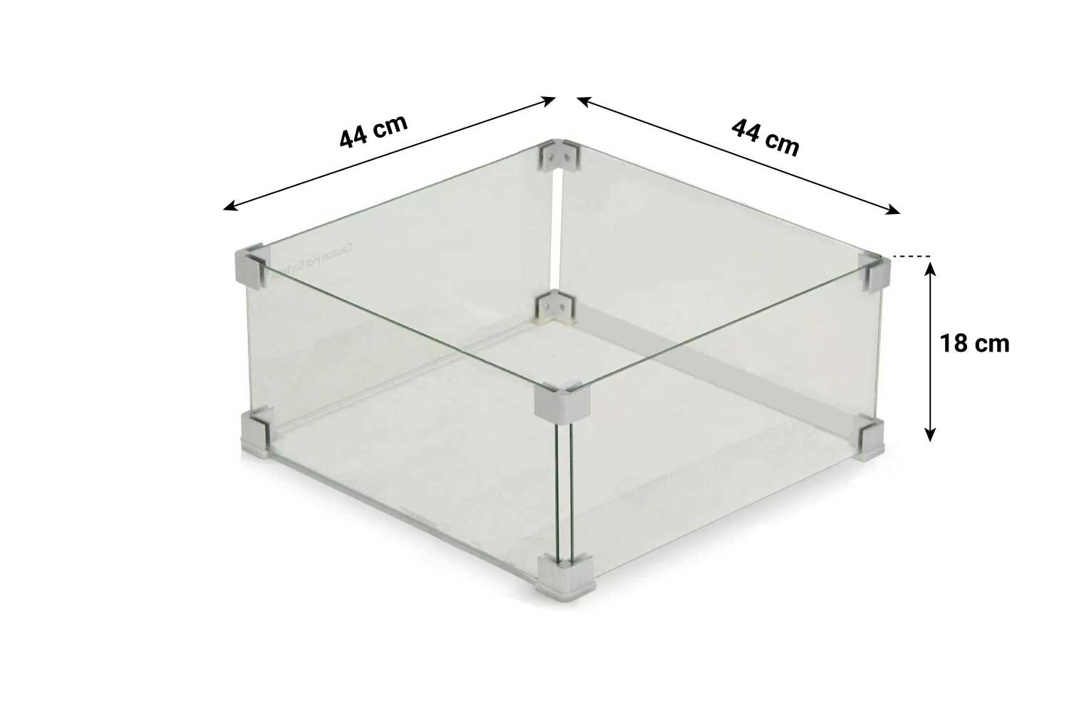 Garden Collections glasset voor inbouwbrander vierkant