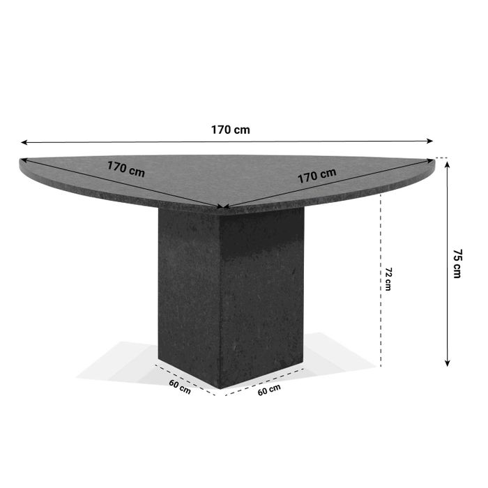 Garden Collections Madera/Graniet triangel 170 cm dining tuinset 7-delig