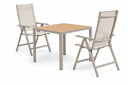 Hartman Alice Comfort/Creta 90x90 cm dining tuinset 3-delig