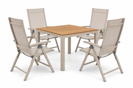 Hartman Alice Comfort/Creta 90x90 cm dining tuinset 5-delig