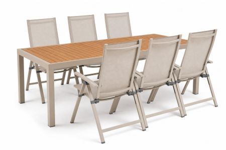 Hartman Alice Comfort/Creta 210x90 cm dining tuinset 7-delig
