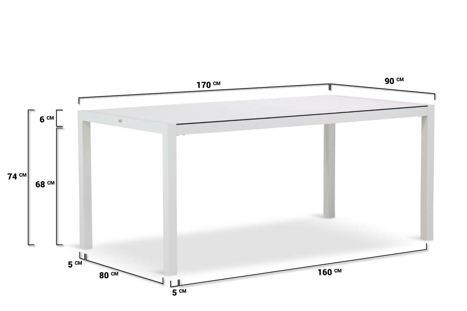 Hartman Sophie element HPL dining tuintafel 170 x 90 cm