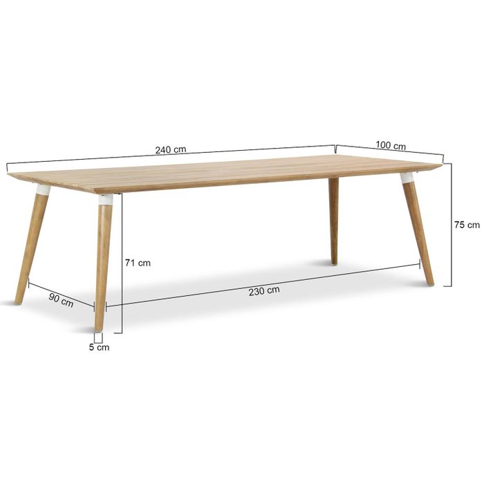 Hartman Sophie dining teak tuintafel 240 x 100 cm