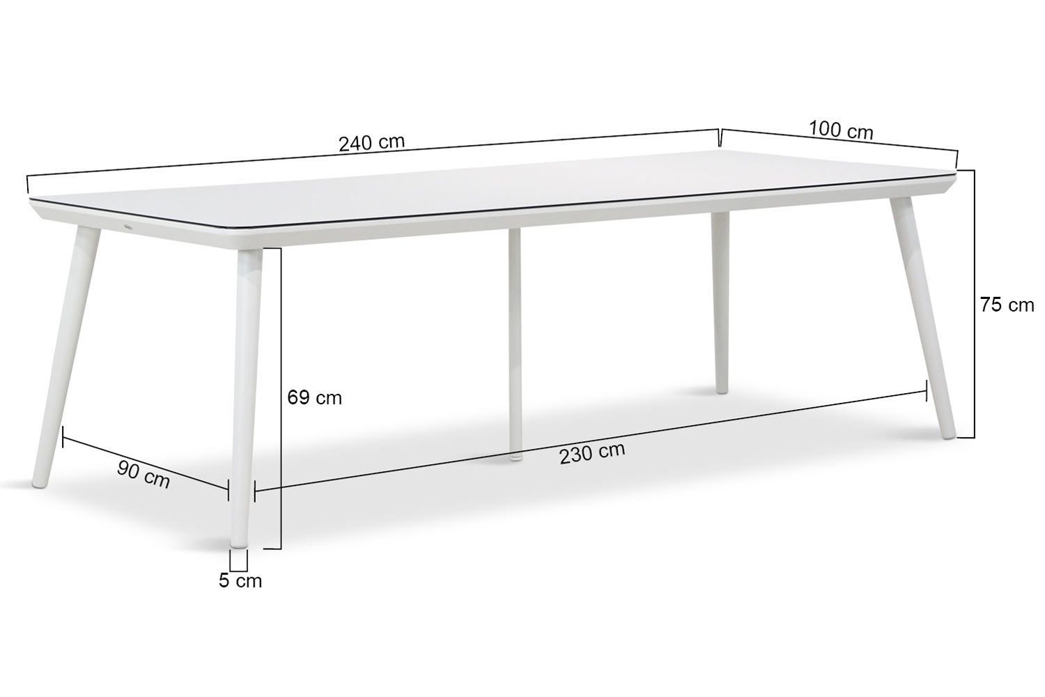 Hartman Sophie studio HPL dining tuintafel 240 x 100 cm