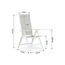 Tuinstoel met afmetingen - Verstelbare tuinstoel met wit aluminium frame thumbnail
