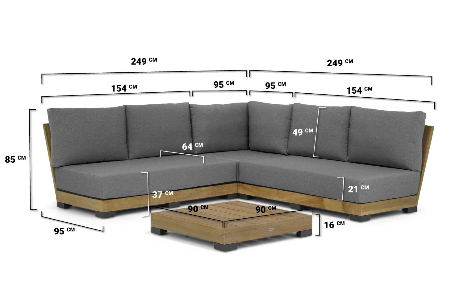 Lifestyle Hilton hoek loungeset 4-delig thumbnail