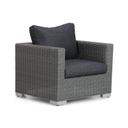 Lounge tuinstoel van antraciet wicker - zijaanzicht thumbnail