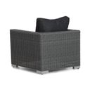 Lounge tuinstoel van antraciet wicker - zijaanzicht thumbnail