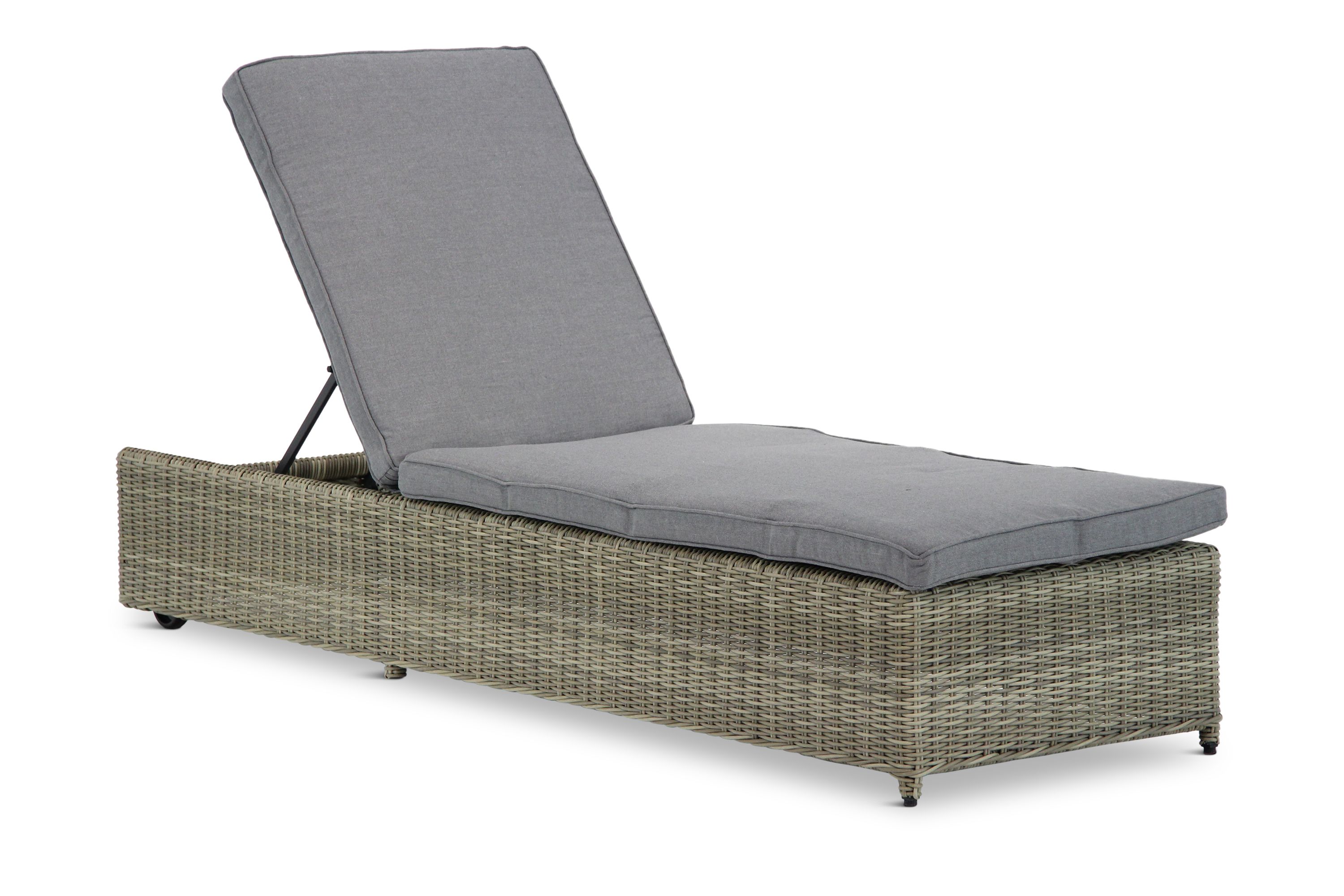 Garden Collections Charlotte ligbed naturel met wielen thumbnail