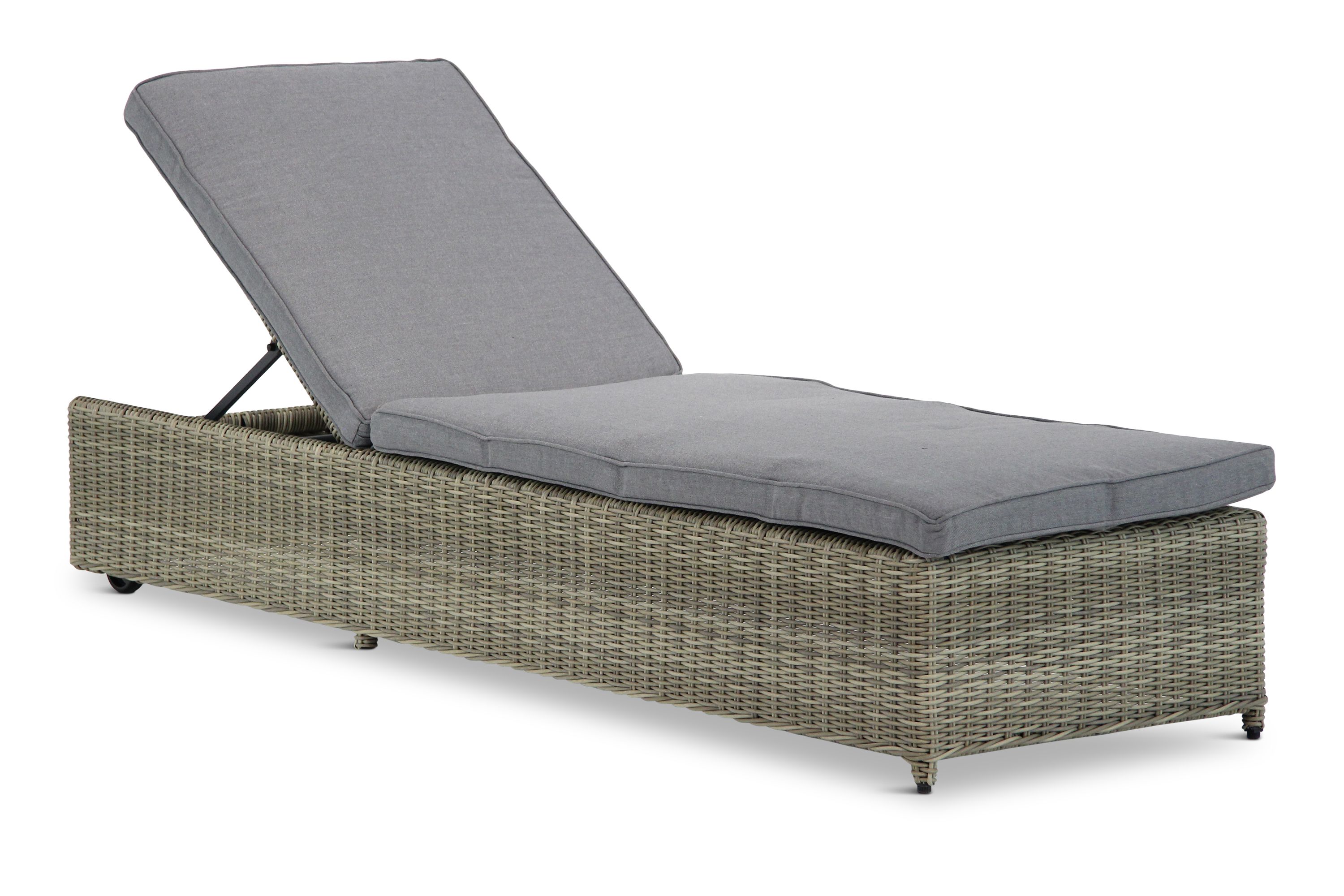 Garden Collections Charlotte ligbed naturel met wielen thumbnail