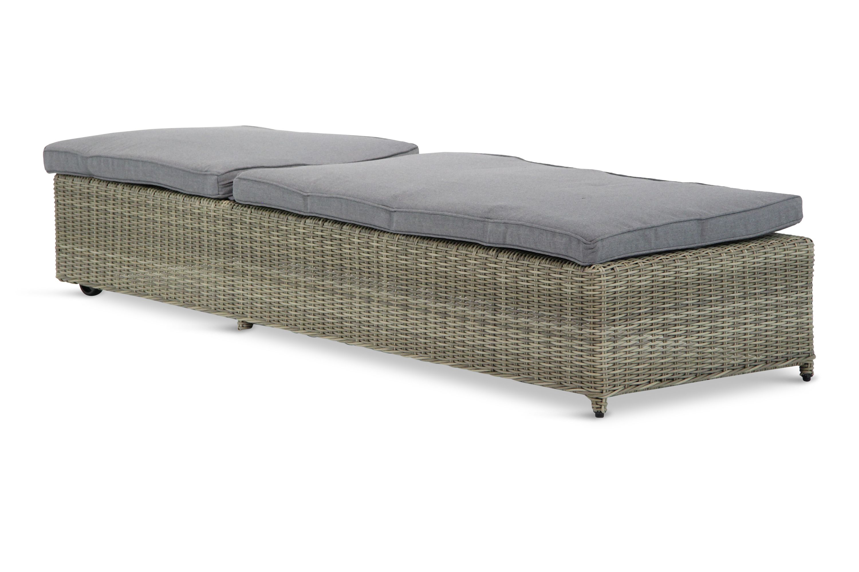 Garden Collections Charlotte ligbed naturel met wielen