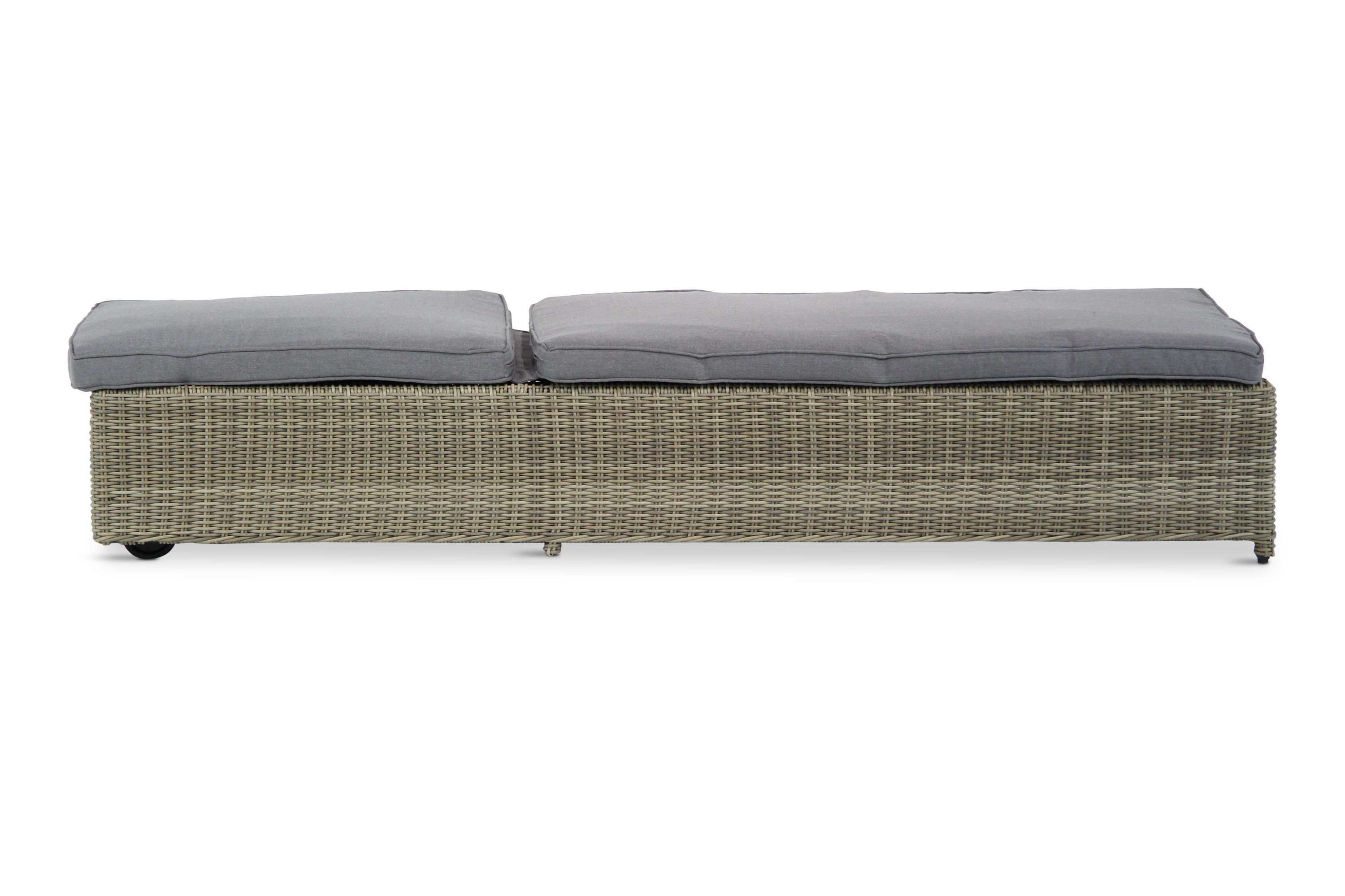 Garden Collections Charlotte ligbed naturel met wielen