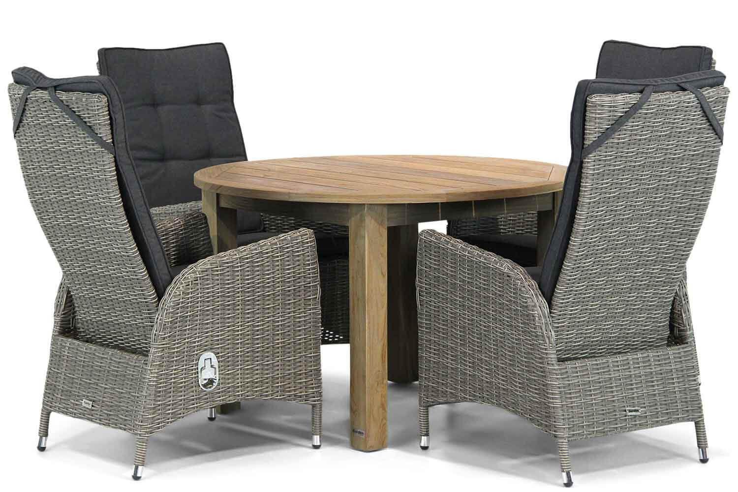 Garden Collections Lincoln/Brighton 120 cm rond dining tuinset 5-delig thumbnail