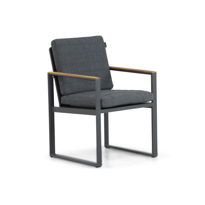 Dining tuinstoel met antraciet aluminium frame - Vooraanzicht