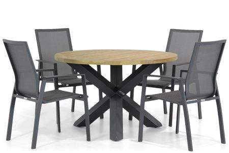 Lifestyle Ultimate/Rockville 120 cm rond dining tuinset 5-delig