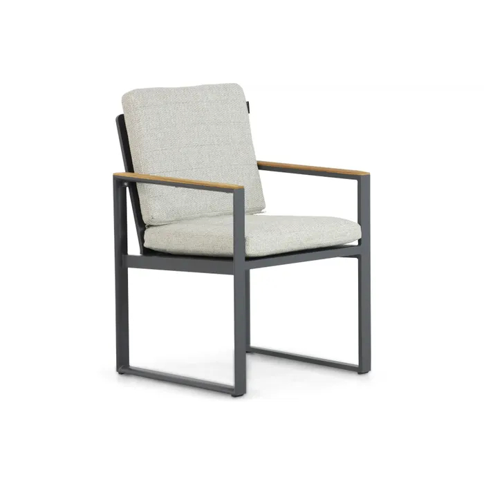Dining tuinstoel met antraciet aluminium frame - Vooraanzicht