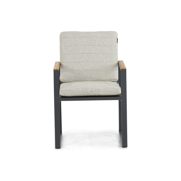 Dining tuinstoel met antraciet aluminium frame - Vooraanzicht Dining tuinstoel met antraciet aluminium frame - Vooraanzicht