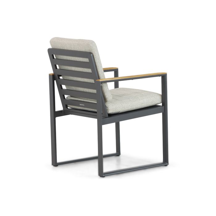 Dining tuinstoel met antraciet aluminium frame - Zijaanzicht