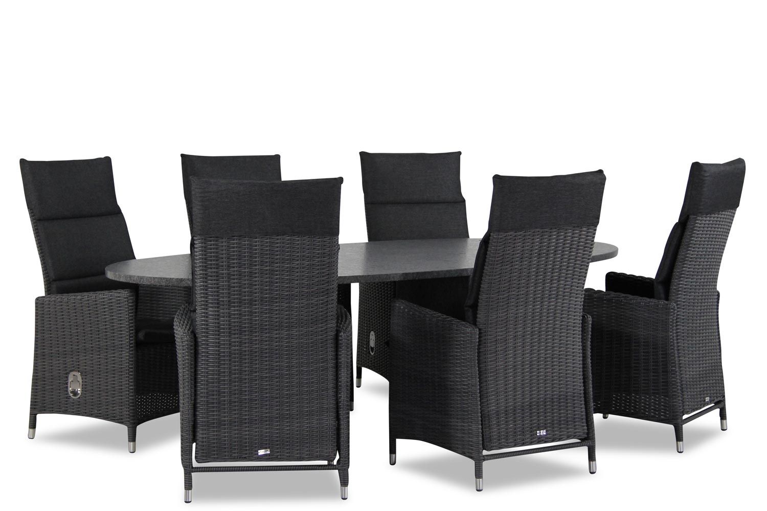 Garden Collections Madera/Graniet ovaal 240 cm dining tuinset 7-delig thumbnail