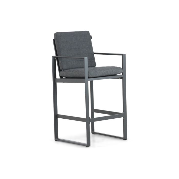 Barstoel met antraciet aluminium frame - Vooraanzicht