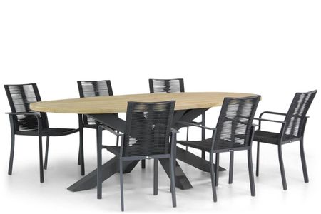 Santika Annisa/Brookline 240 cm ovaal dining tuinset 7-delig