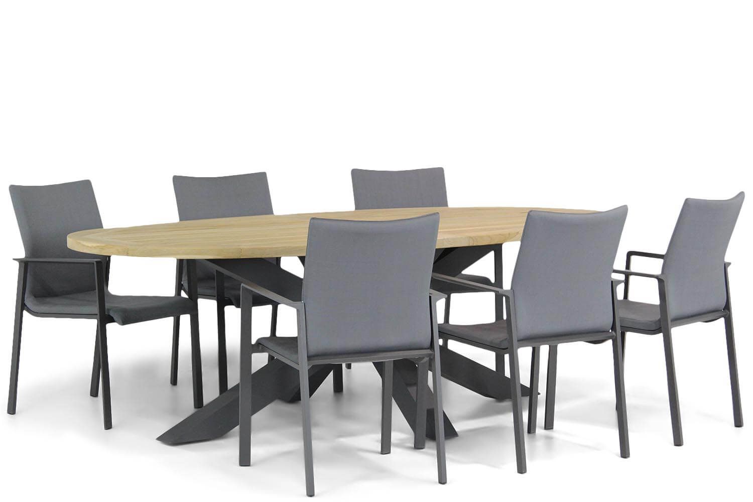 Lifestyle Rome/Brookline 240 cm ovaal dining tuinset 7-delig thumbnail