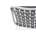 Detail van rugleuning – wit aluminium met zwart/wit wicker thumbnail