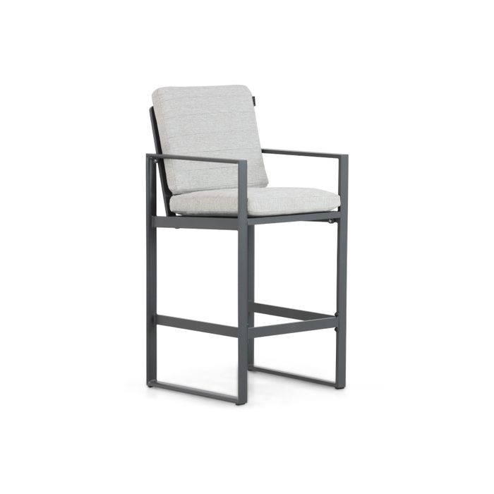 Barstoel met antraciet aluminium frame - Vooraanzicht