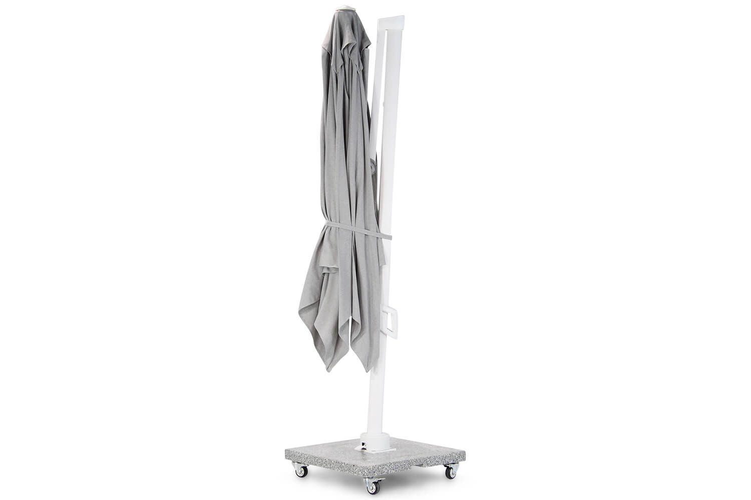 Santika Belize Deluxe parasol 300 cm x 300 cm white frame/ grey fabric (excl.voet)